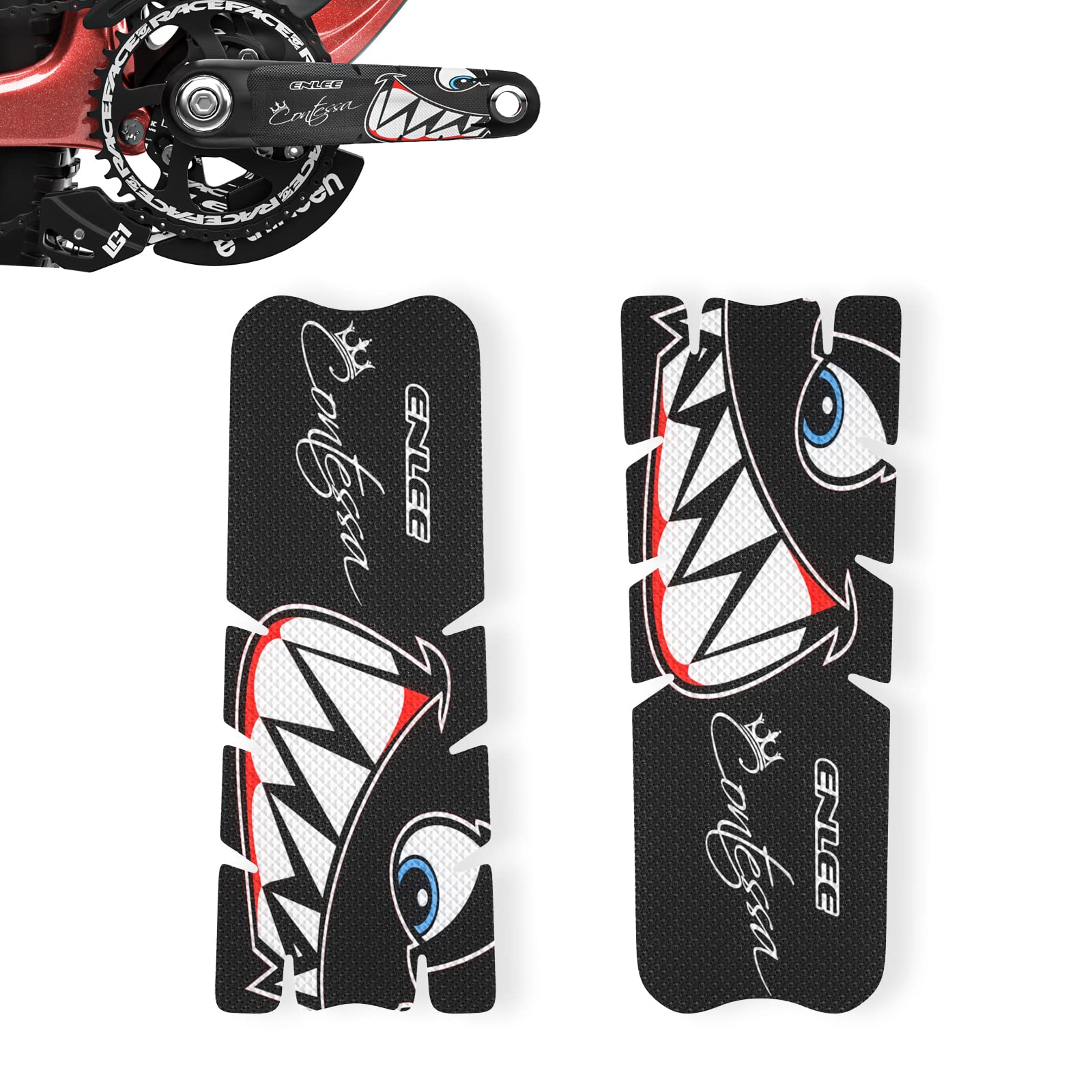 ENLEE Mountain Bike Crankset and Handlebar Stickers